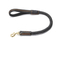 HKM-1195965 Leather Dog Leash with Anti-Breakaway Chain for Medium and Large Breeds