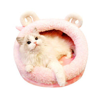HKM-1196221 Cozy Indoor Cat Bed with Removable Washable Cushion - Soft Fabric Pet House for Cats and Small Dogs