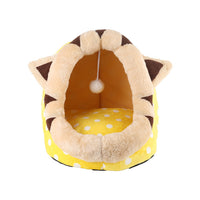 HKM-1196221 Cozy Indoor Cat Bed with Removable Washable Cushion - Soft Fabric Pet House for Cats and Small Dogs