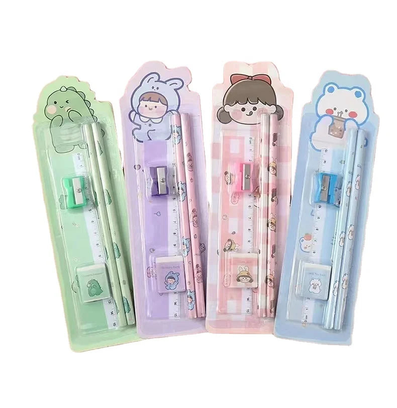 HKM-119635 Student Eraser and Pencil Set with Sharpener for School Use