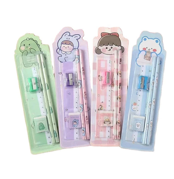 HKM-119635 Student Eraser and Pencil Set with Sharpener for School Use