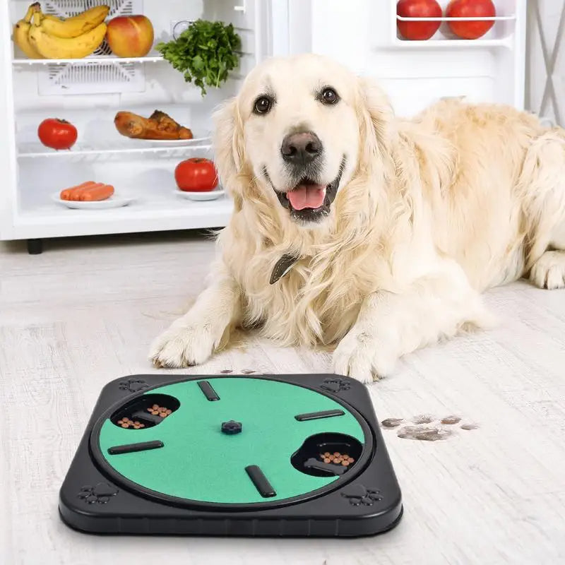 HKM-1196989 Interactive Pet Scratch Board with Food Storage and 360 Rotating Design for Nail Trimming and Scratching