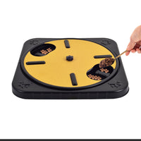 HKM-1196989 Interactive Pet Scratch Board with Food Storage and 360 Rotating Design for Nail Trimming and Scratching