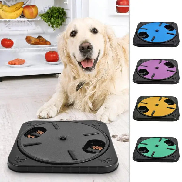 HKM-1196989 Interactive Pet Scratch Board with Food Storage and 360 Rotating Design for Nail Trimming and Scratching