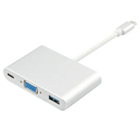 HKM-119699 Type-C to VGA Adapter Cable with USB 3.0 and Charging Port - 1080p Resolution Support