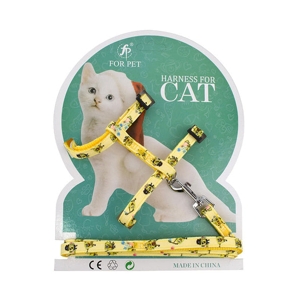 HKM-1197629 Cartoon Print Nylon Pet Chest Strap for Cats - Adjustable Length 120CM