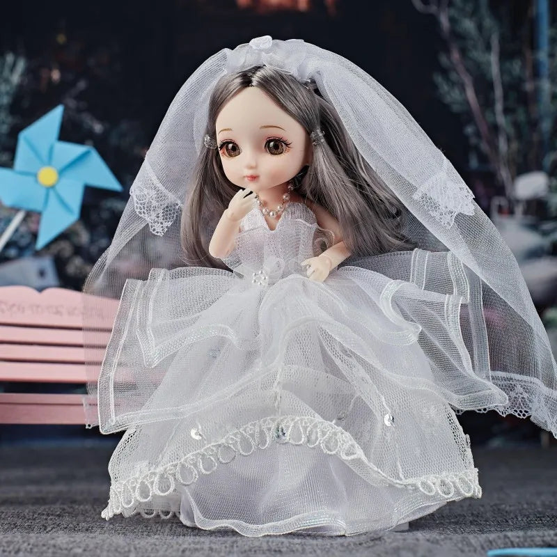 HKM-119763 19CM Lifelike Vinyl Princess Doll with Multi-style Dress Up for Girls, Soft Toy Ideal for Ages 3 and Up