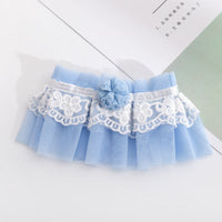 HKM-1198141 Elegant Lace Pearl Cat Collar - Pink & Blue Mesh Options Available, Multiple Sizes