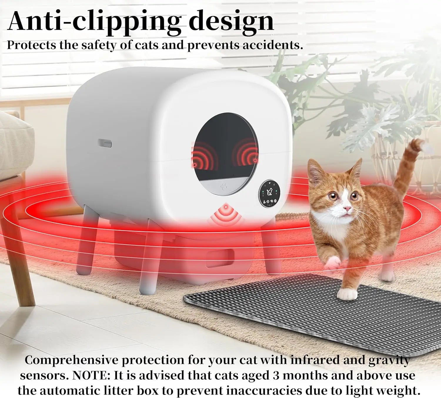 HKM-119955 Automatic Self-Cleaning Cat Litter Box with APP Control and Dual Safety Sensors - 76L Capacity