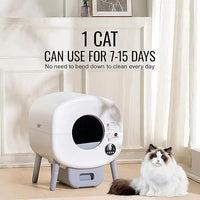 HKM-119955 Automatic Self-Cleaning Cat Litter Box with APP Control and Dual Safety Sensors - 76L Capacity