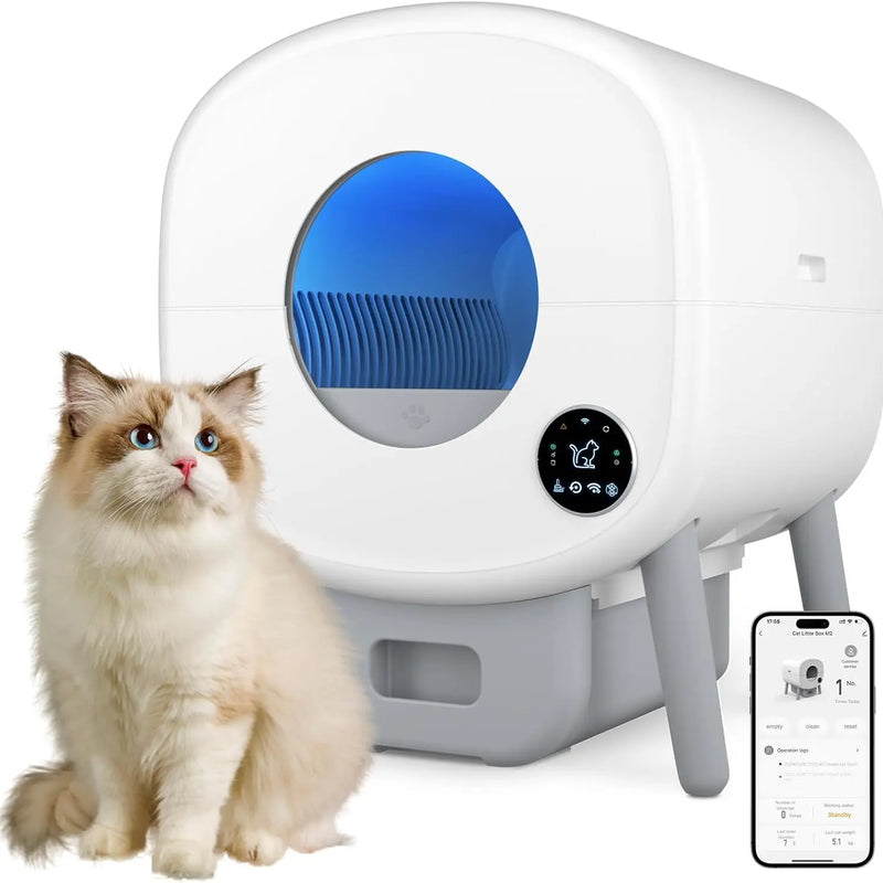 HKM-119955 Automatic Self-Cleaning Cat Litter Box with APP Control and Dual Safety Sensors - 76L Capacity