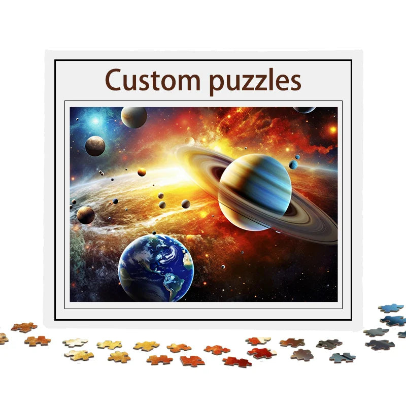 HKM-119955 Custom Irregular Shape Jigsaw Puzzle - 500/1000 Pieces Special Space Universe Design