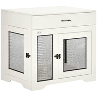 HKM-1199805 Stylish Indoor Dog Crate with Soft Water-Resistant Cushion and Storage Drawer, Suitable for Small Dogs