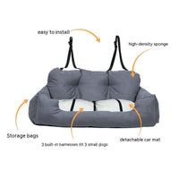 HKM-1200189 Pet Supplies Car Sofa Dog Kennel in Gray and Blue Cotton