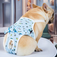 HKM-1200573 Washable Female Dog Menstrual Safety Pants - Anti-Harassment Design in Blue and Yellow, Sizes S, M, L, XL