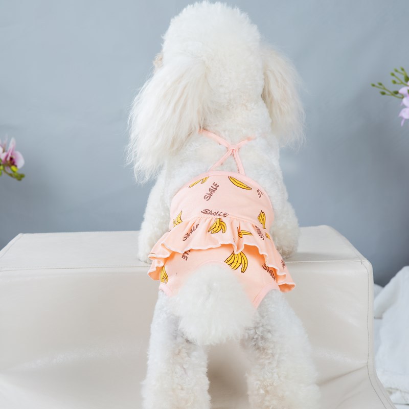 HKM-1200573 Washable Female Dog Menstrual Safety Pants - Anti-Harassment Design in Blue and Yellow, Sizes S, M, L, XL