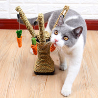 HKM-1202109 Cartoon Cat Claw Grinding Toy with Metal Support Frame and Durable Hemp Rope
