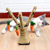 HKM-1202109 Cartoon Cat Claw Grinding Toy with Metal Support Frame and Durable Hemp Rope