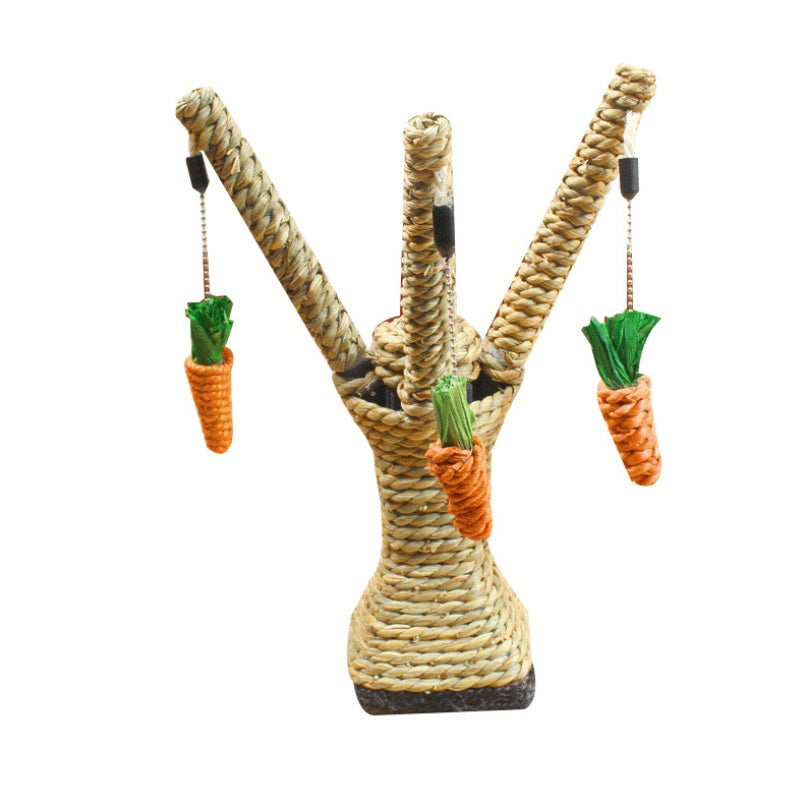 HKM-1202109 Cartoon Cat Claw Grinding Toy with Metal Support Frame and Durable Hemp Rope