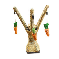 HKM-1202109 Cartoon Cat Claw Grinding Toy with Metal Support Frame and Durable Hemp Rope