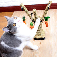 HKM-1202109 Cartoon Cat Claw Grinding Toy with Metal Support Frame and Durable Hemp Rope
