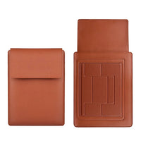 HKM-120211 PU Leather Foldable Laptop Sleeve Bag with Multifunctional Stand and Protector