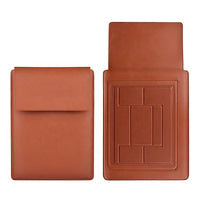 HKM-120211 PU Leather Foldable Laptop Sleeve Bag with Multifunctional Stand and Protector
