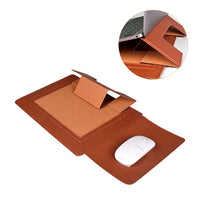HKM-120211 PU Leather Foldable Laptop Sleeve Bag with Multifunctional Stand and Protector