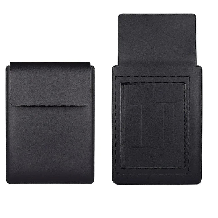 HKM-120211 PU Leather Foldable Laptop Sleeve Bag with Multifunctional Stand and Protector
