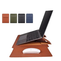 HKM-120211 PU Leather Foldable Laptop Sleeve Bag with Multifunctional Stand and Protector