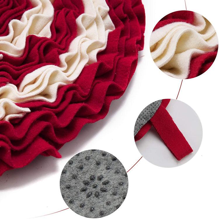 HKM-1203773 Sniffing Mat for Dogs - Flannel Slow Feed Training Pad with Non-Slip Base, 45 cm Diameter