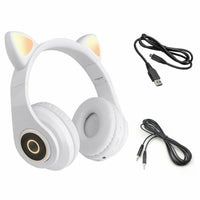 HKM-120403 Luminous Cartoon Cat Ears Bluetooth Headset with Foldable Design and Stereo Sound