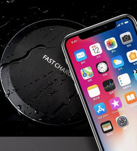 HKM-120531 Ultra-Thin Wireless Charger, 5W/10W Fast Charging, USB Interface, Black & White Options