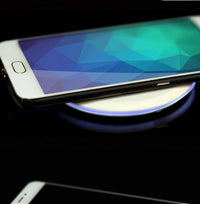 HKM-120531 Ultra-Thin Wireless Charger, 5W/10W Fast Charging, USB Interface, Black & White Options
