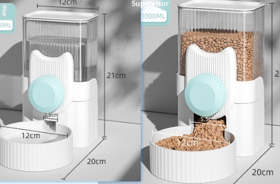 HKM-1205693 Automatic Pet Feeder and Water Dispenser Set - 1000 ml for Cats - Multiple Colors Available