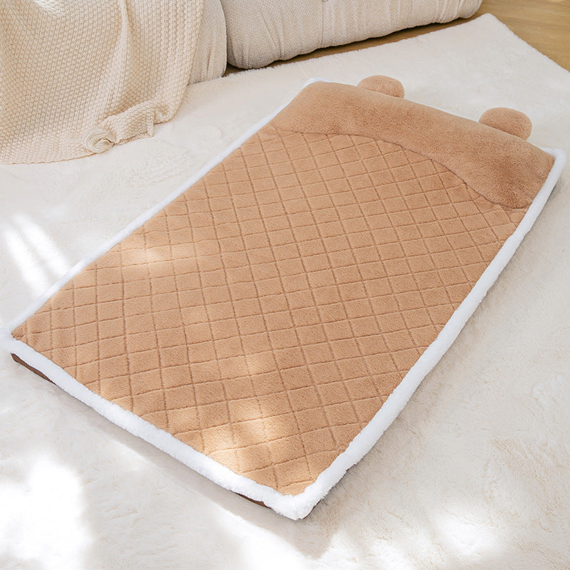 HKM-1205949 Universal Removable and Washable Four Seasons Pet Bed in Brown - Available in Multiple Sizes