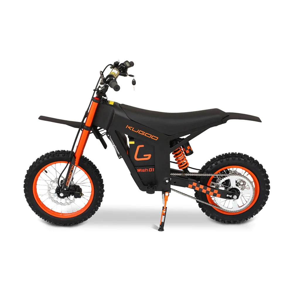HKM-120595 Electric Off-Road Motorcycle 48V 21Ah with 14-Inch Front and 12-Inch Rear Wheels, Max Speed 50 km/h