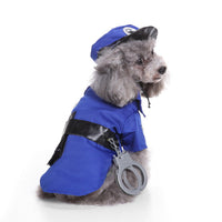 HKM-1206077 Funny Police Costume Set for Dogs - Polyester Halloween Outfit, Sizes S to XL