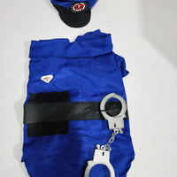 HKM-1206077 Funny Police Costume Set for Dogs - Polyester Halloween Outfit, Sizes S to XL