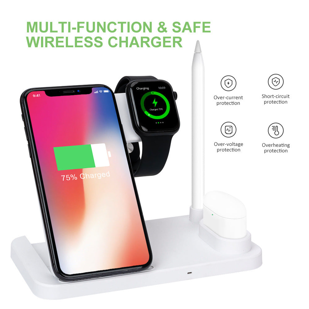 HKM-120723 Four-in-One Wireless Charger with Fast Charging Capability and Compact Design