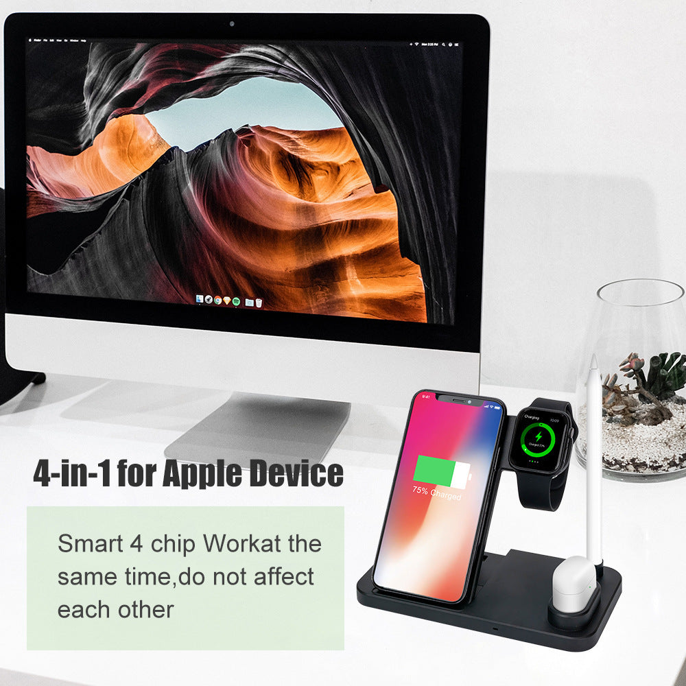 HKM-120723 Four-in-One Wireless Charger with Fast Charging Capability and Compact Design