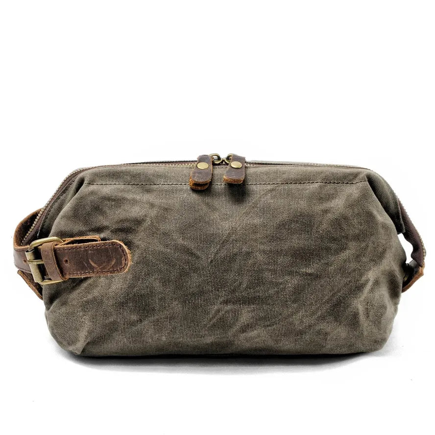 HKM-120723 Waterproof Oil Wax Canvas Travel Set Men's Clutch Bag
