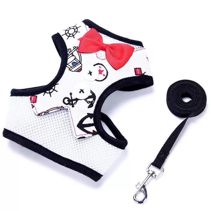 HKM-1208253 Rope Vest Harness with Leash for Small and Medium Dogs ¨C Nylon Chest Strap in Various Colors