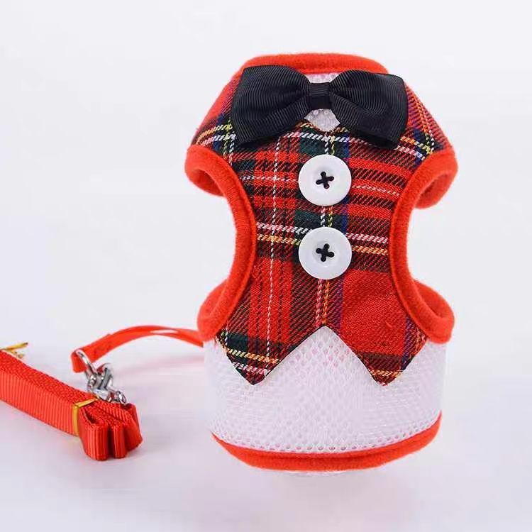HKM-1208253 Rope Vest Harness with Leash for Small and Medium Dogs ¨C Nylon Chest Strap in Various Colors