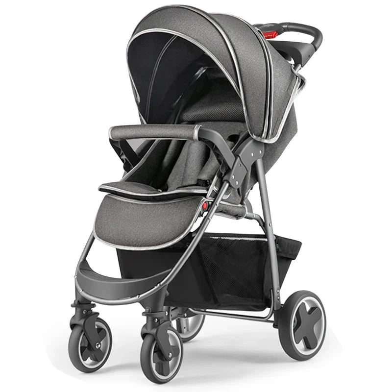 HKM-120851 Multi-functional Lightweight Baby Stroller with Reclining Seat, Foldable Design for Comfort and Convenience