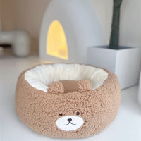 HKM-1209149 Cartoon Red Panda Plush Pet Nest Cushion for Autumn and Winter - Round Bed in Three Sizes