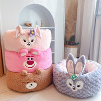 HKM-1209149 Cartoon Red Panda Plush Pet Nest Cushion for Autumn and Winter - Round Bed in Three Sizes