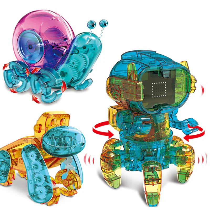 HKM-120915 Solar-Powered DIY Snail Orangutan Robot Toy for Kids Ages 3 and Up