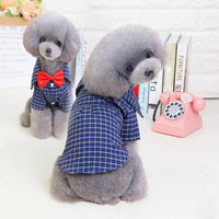 HKM-1210045 Plaid Dog Shirt for Small Pets - Comfortable Silk, Satin, and Velvet Blend, Sizes S to XXL