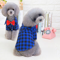 HKM-1210045 Plaid Dog Shirt for Small Pets - Comfortable Silk, Satin, and Velvet Blend, Sizes S to XXL